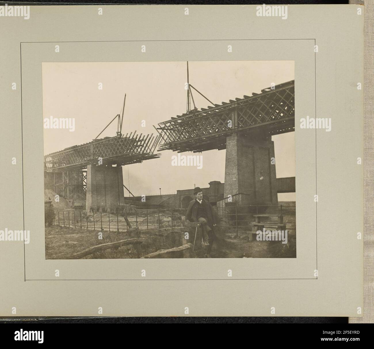 Partington - Nouveau viaduc de chemin de fer au-dessus de Mersey. G. Herbert & Horace C. Bayley Banque D'Images