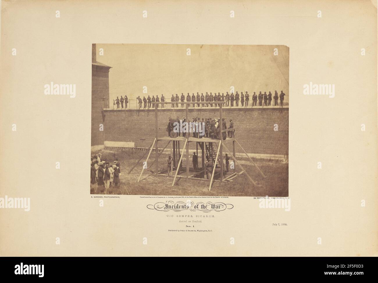 SIC Semper Sicariis/ arrivée sur échafaudage/ No.1. Alexander Gardner (américain, né en Écosse, 1821 - 1882) Banque D'Images