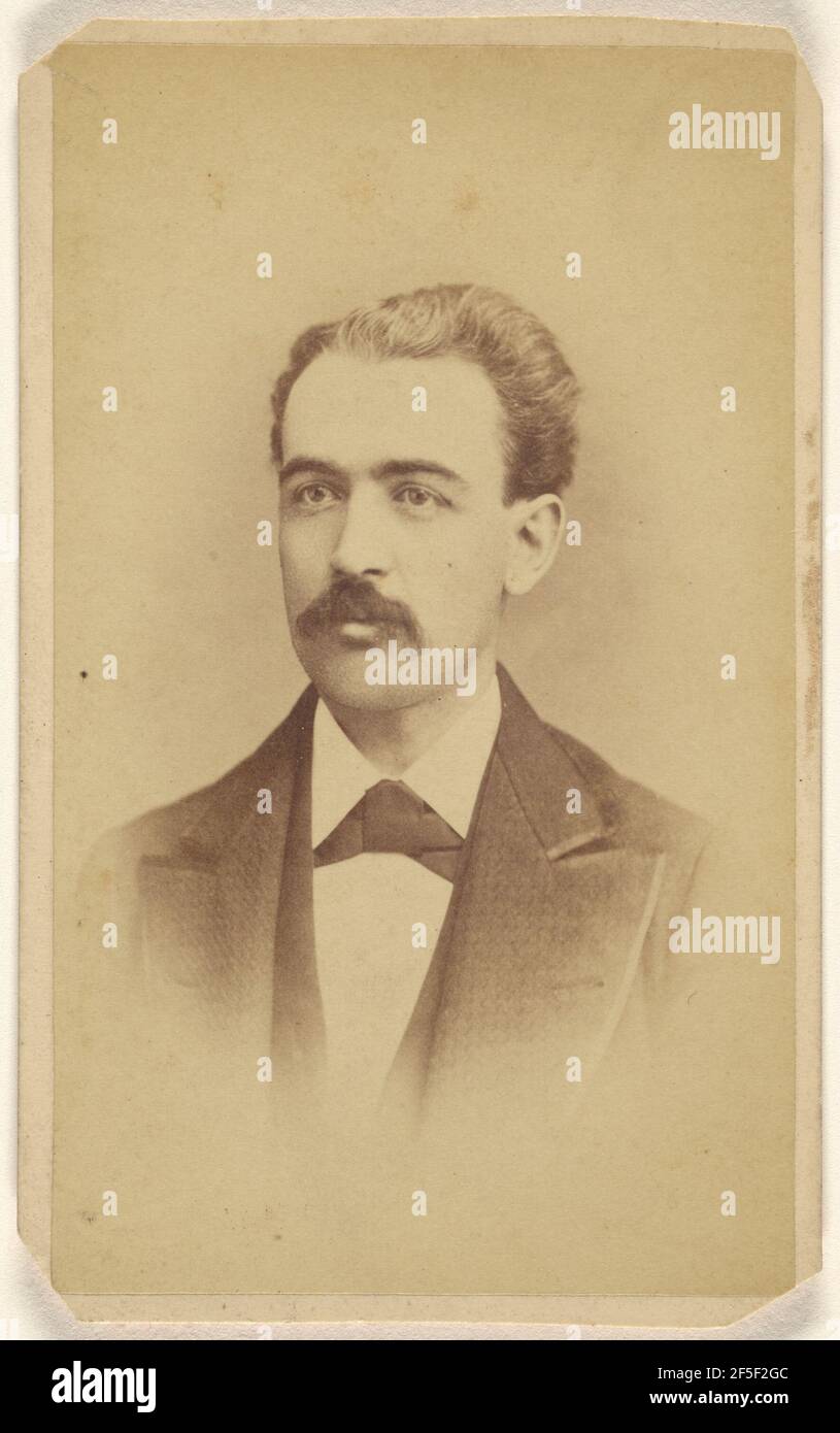 Homme non identifié avec moustache, imprimé en style vignette. Henry C. Lovejoy (américain, actif Trenton, New Jersey 1860 - 1890) Banque D'Images