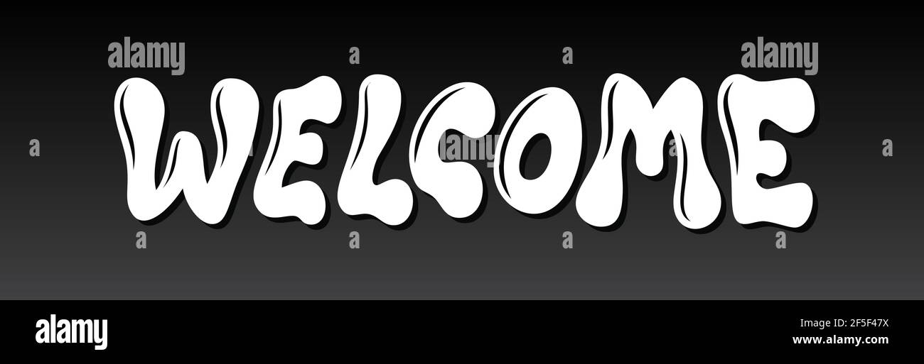 Signe de bienvenue stylo à pinceau manuscrit lettres calligraphiques cursives. Illustration vectorielle Illustration de Vecteur