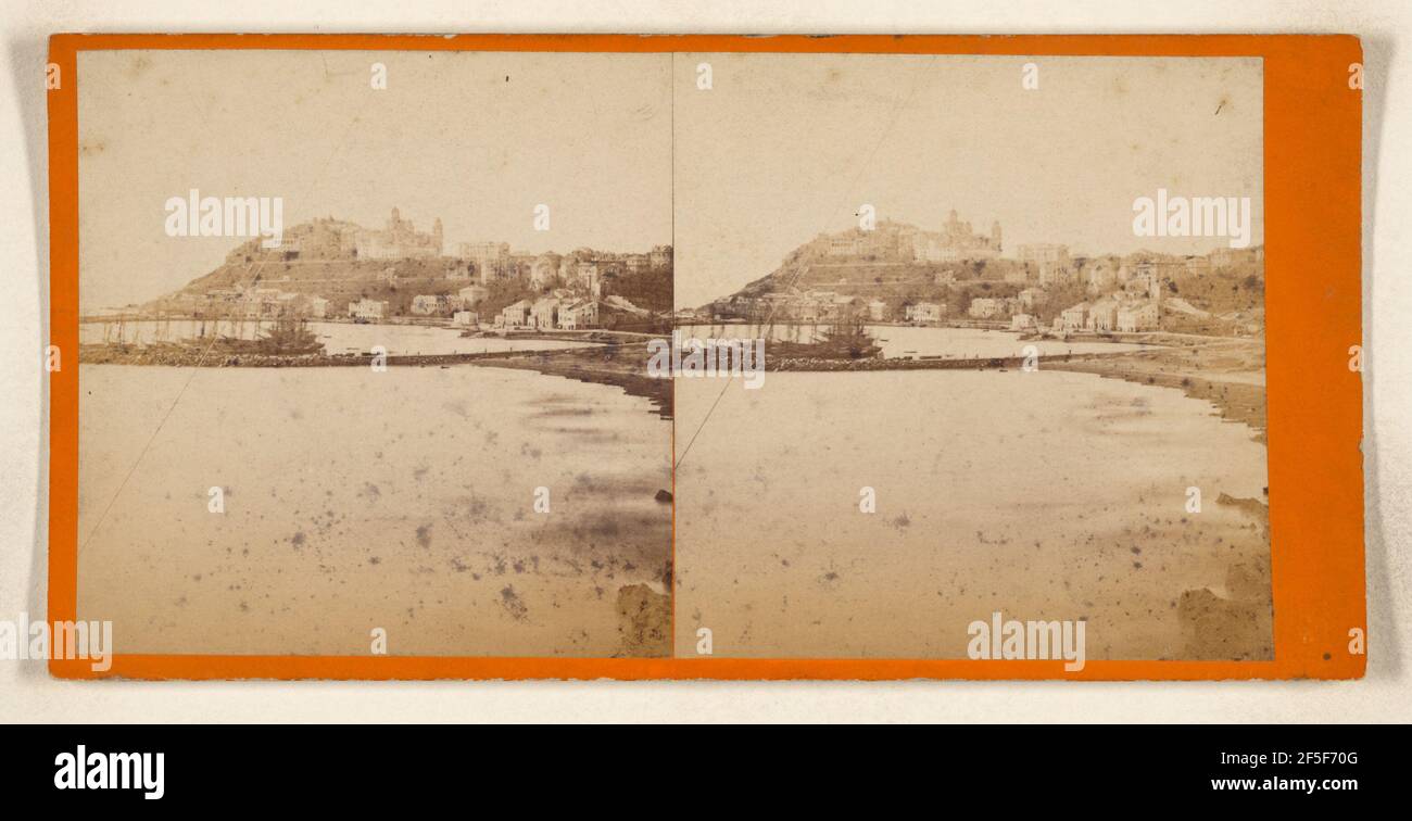 Riviera di Ponente. Porto-Maurizio. Panorama verso Ponente N.1. Celestino Degoix (italien, actif des années 1860 à 1890) Banque D'Images