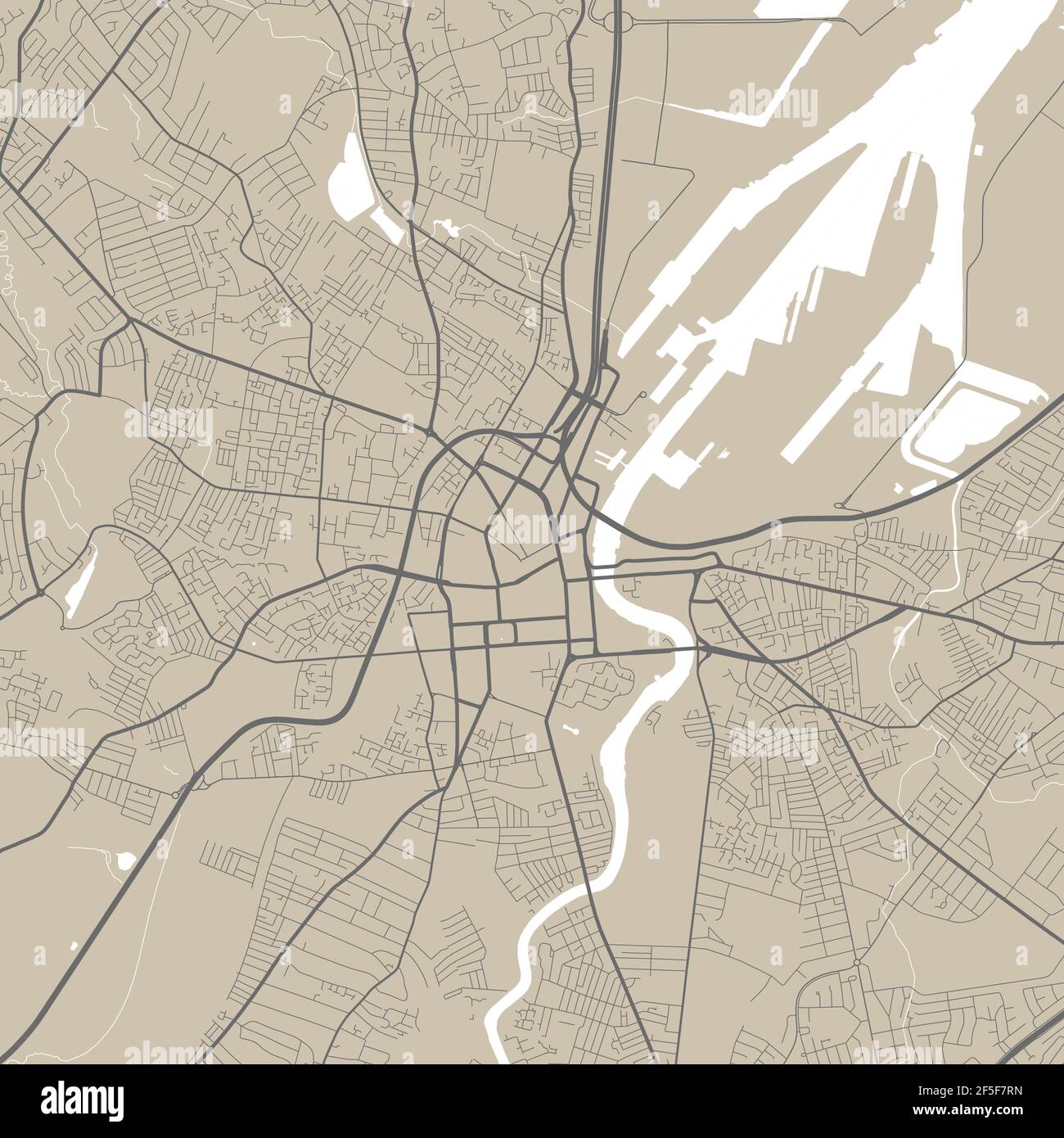 Carte vectorielle de Belfast, Irlande du Nord, Royaume-Uni, État de l'Irlande du Nord, Royaume-Uni. Illustration d'une affiche de plan de rue. Art. Carte Belfast Illustration de Vecteur