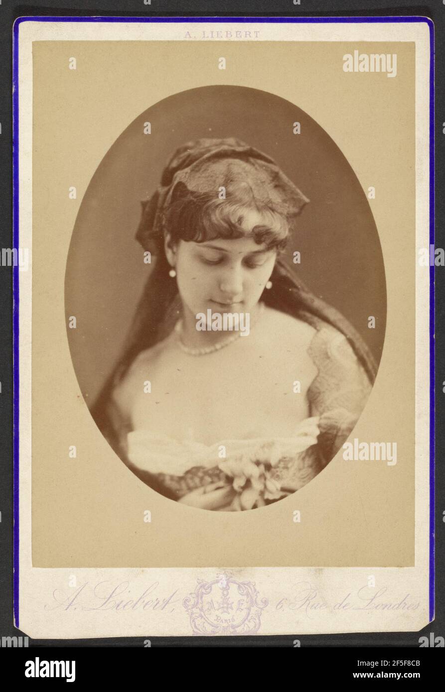 Portrait de la jeune femme. Alphonse J. Liebert (français, 1827 - 1913) Banque D'Images