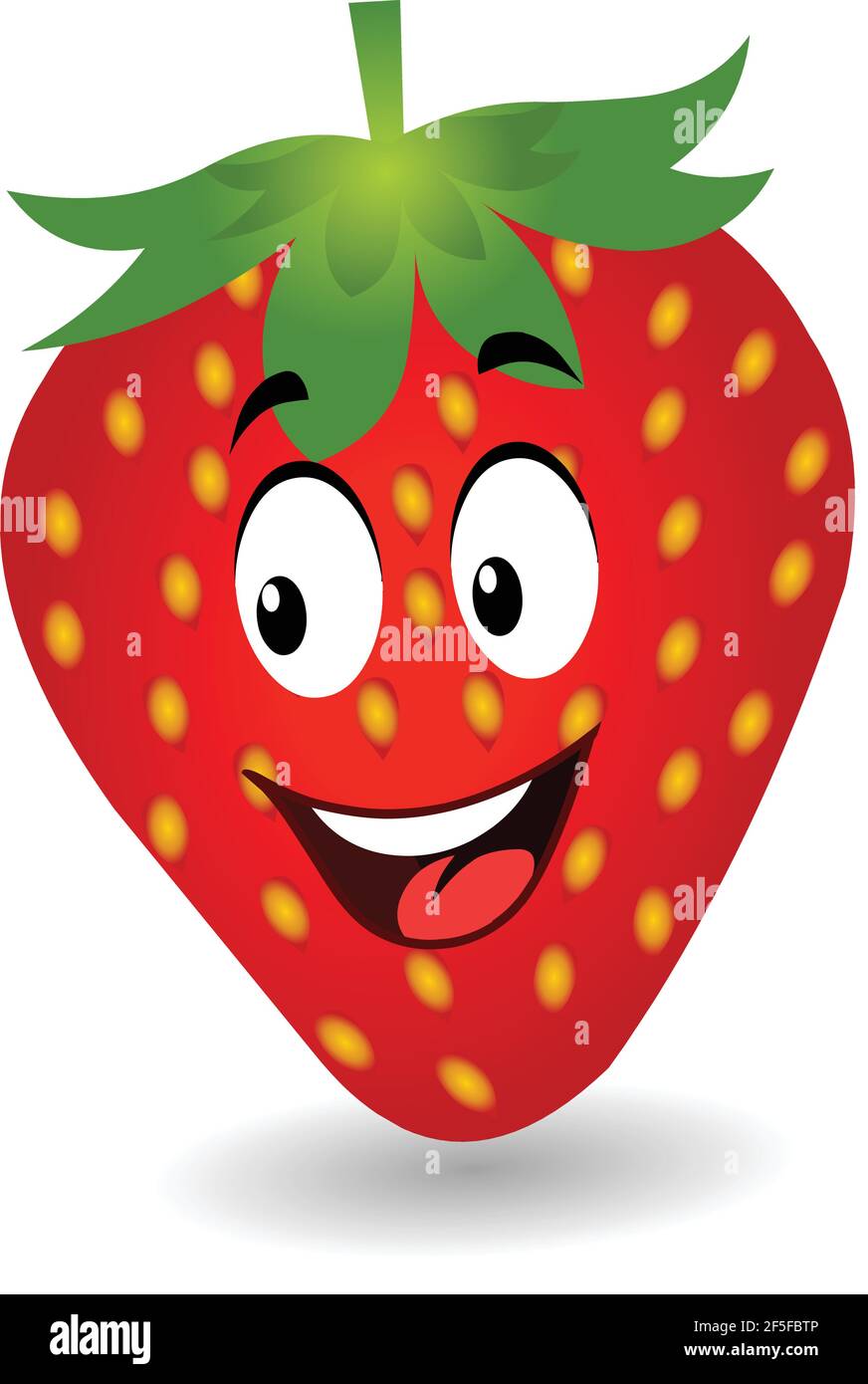 Vecteur de fruit de cartoon de fraise isolé sur fond blanc Illustration de Vecteur