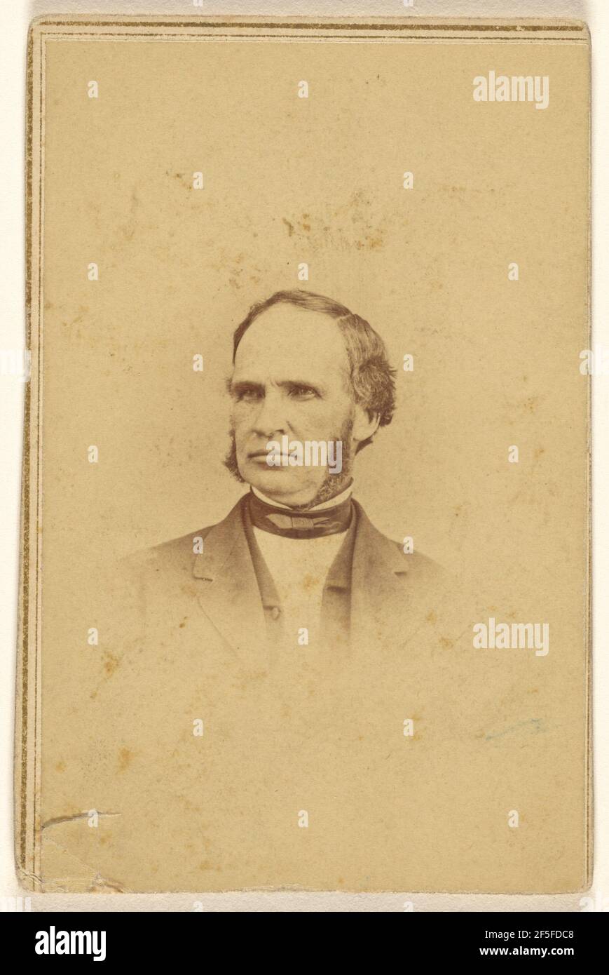 Homme non identifié avec de longues muttonchops, imprimé en style vignette. Alexander Gardner (américain, né en Écosse, 1821 - 1882) Banque D'Images