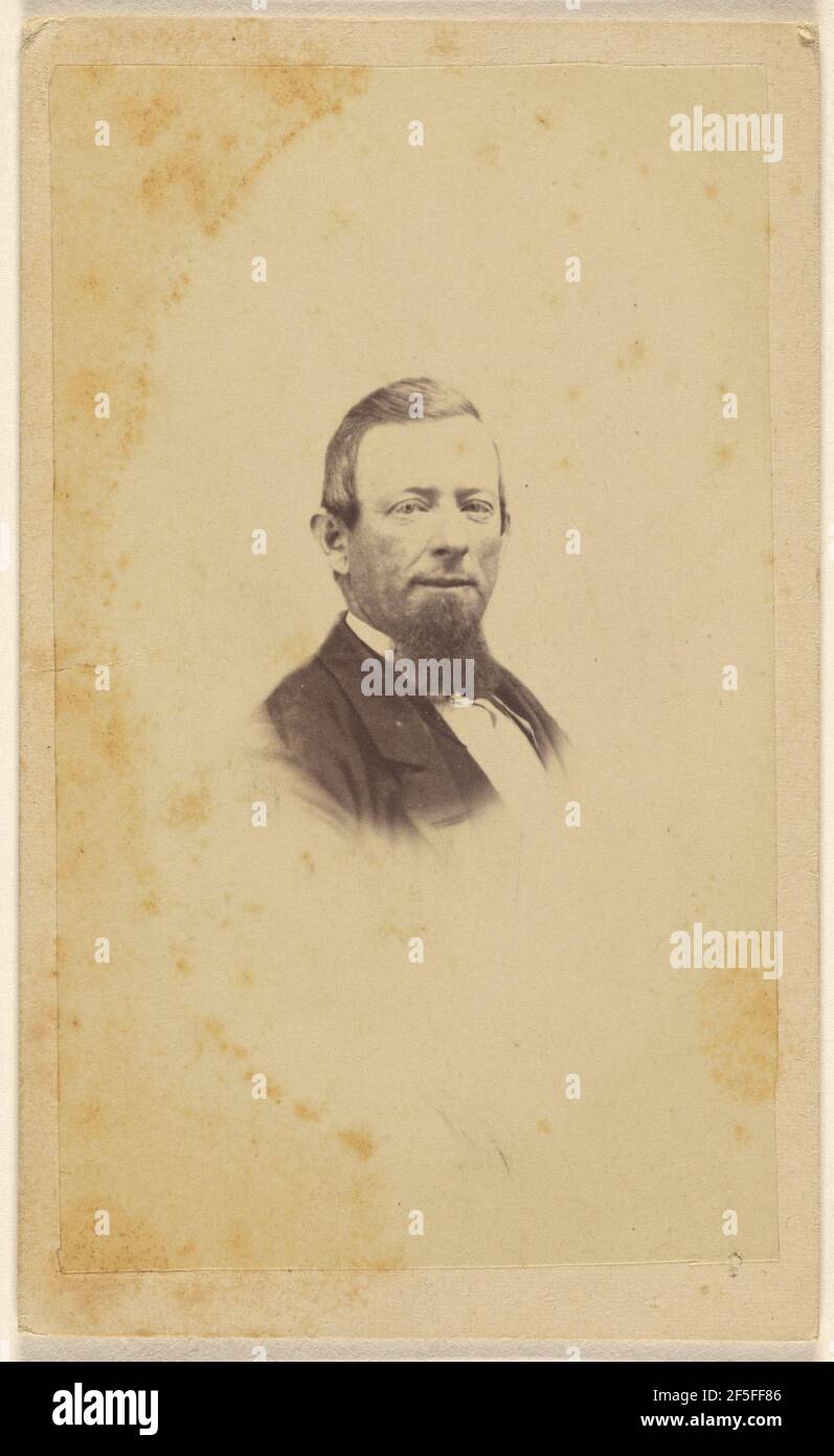 Homme non identifié avec un bouc, imprimé en style vignette. Peter S. Weaver (américain, Hanovre active, Pennsylvanie, années 1860 à 1910) Banque D'Images