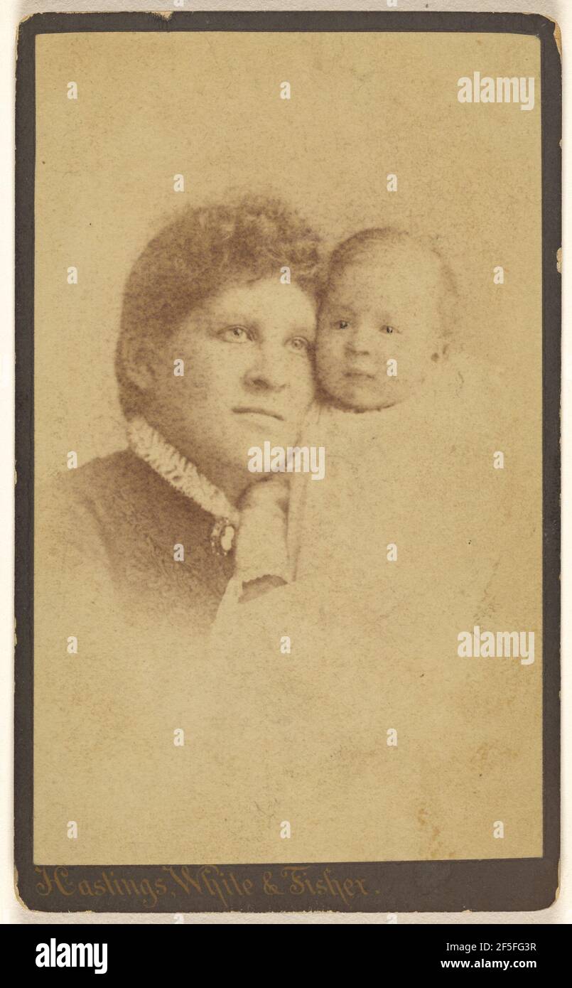 Mère et enfant non identifiés, imprimé en style vignette. Hastings & White & Fisher Banque D'Images