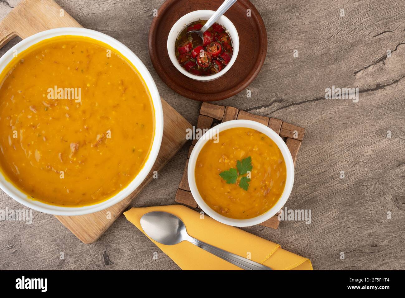 Kabocha typique du Brésil avec du bœuf à coups de bœuf. Banque D'Images