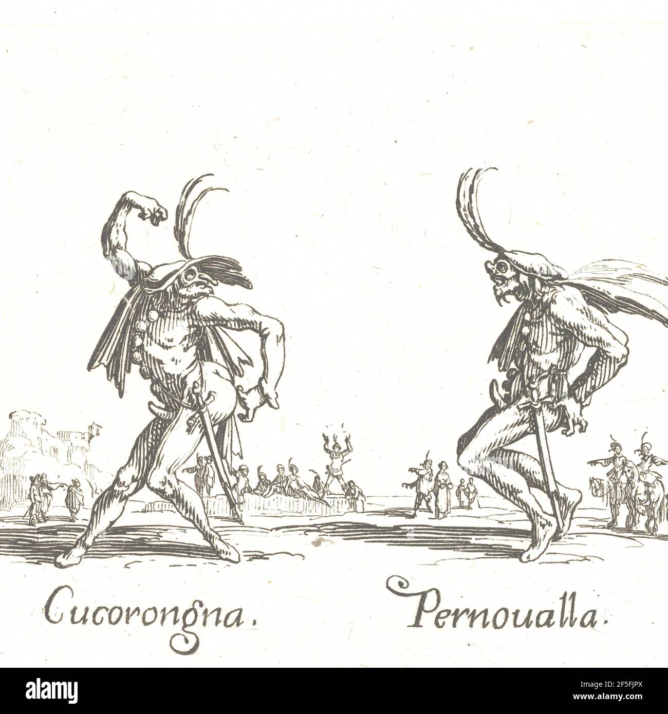 Balli di Sfessania ou danse de Sfessania de Jacques Callot à partir de 1623. Banque D'Images