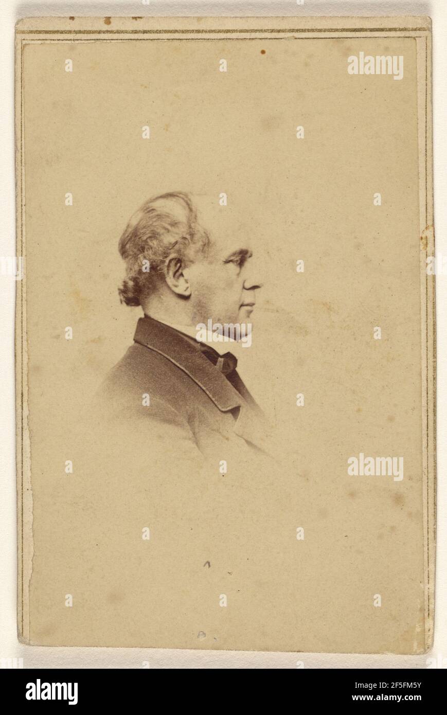 Homme non identifié en profil, imprimé en style vignette. . Banque D'Images