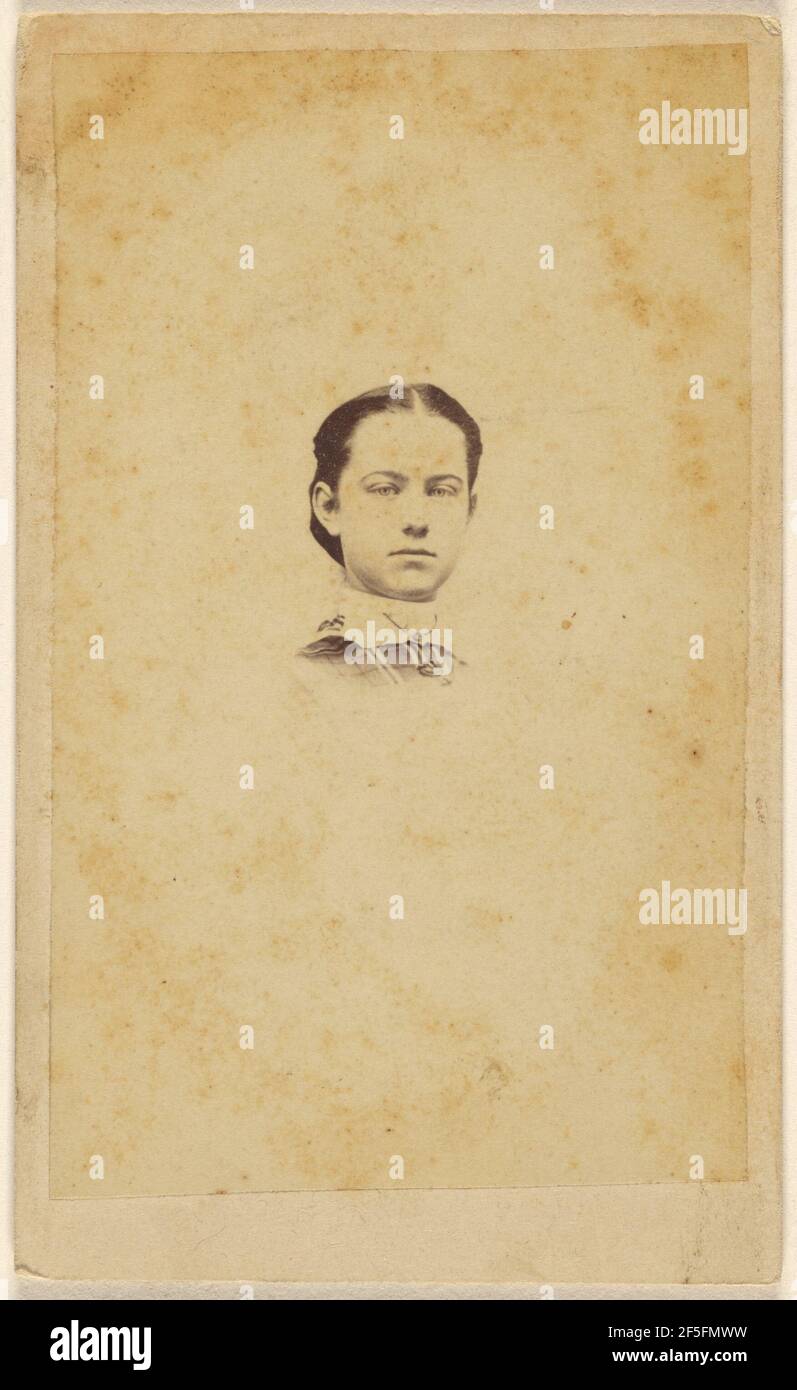 Femme non identifiée, imprimée en style vignette. Peter S. Weaver (américain, Hanovre active, Pennsylvanie, années 1860 à 1910) Banque D'Images