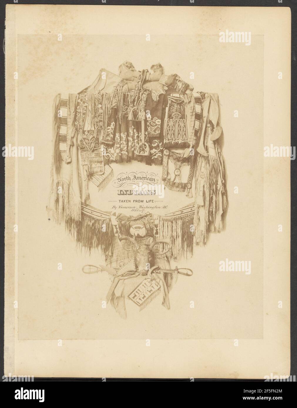 Page de titre de l'album 'Indiens d'Amérique du Nord'. Julian Vannerson (américain, 1827 - après 1875) Banque D'Images