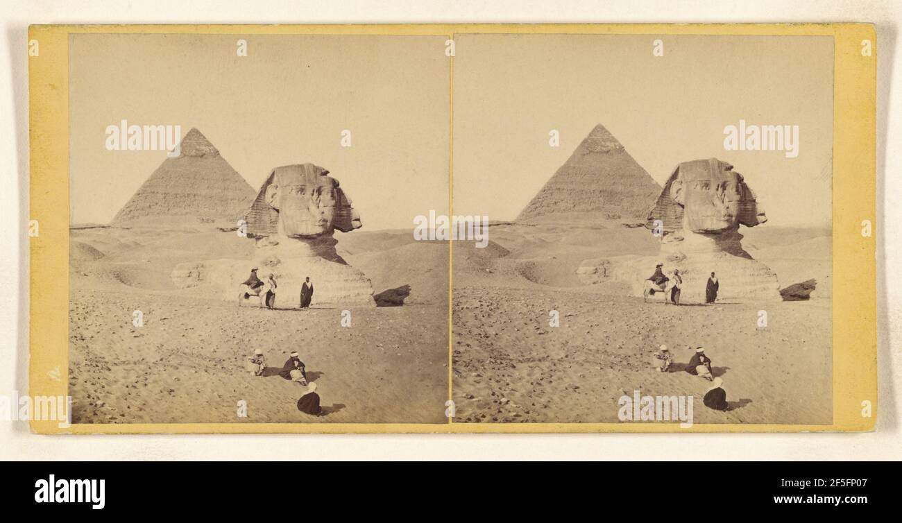 Égypte. - la deuxième Pyramide et Sphinx. Frank Mason Good (anglais, 1839 - 1928) Banque D'Images