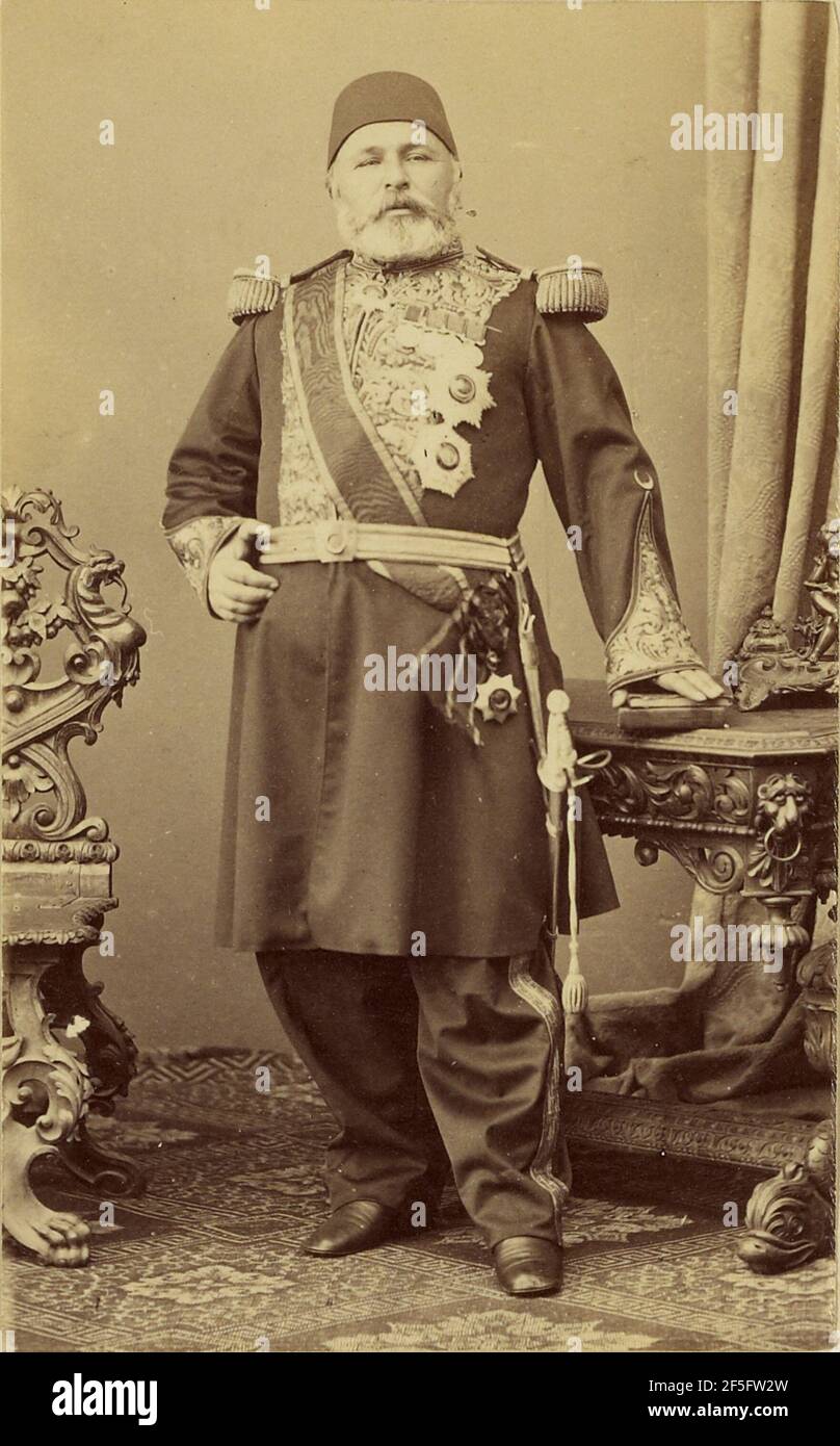 Hussein Pasha - gouverneur général. Attribué au Baron Paul des Granges (France ?, Grèce active des années 1860) Banque D'Images