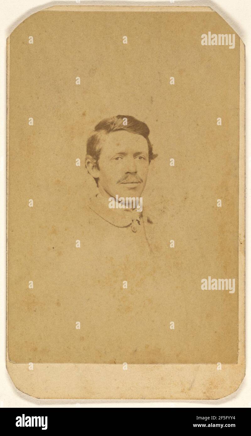 Homme non identifié avec moustache, imprimé en style vignette. C. E. Edwards (américain, actif 1860 s) Banque D'Images