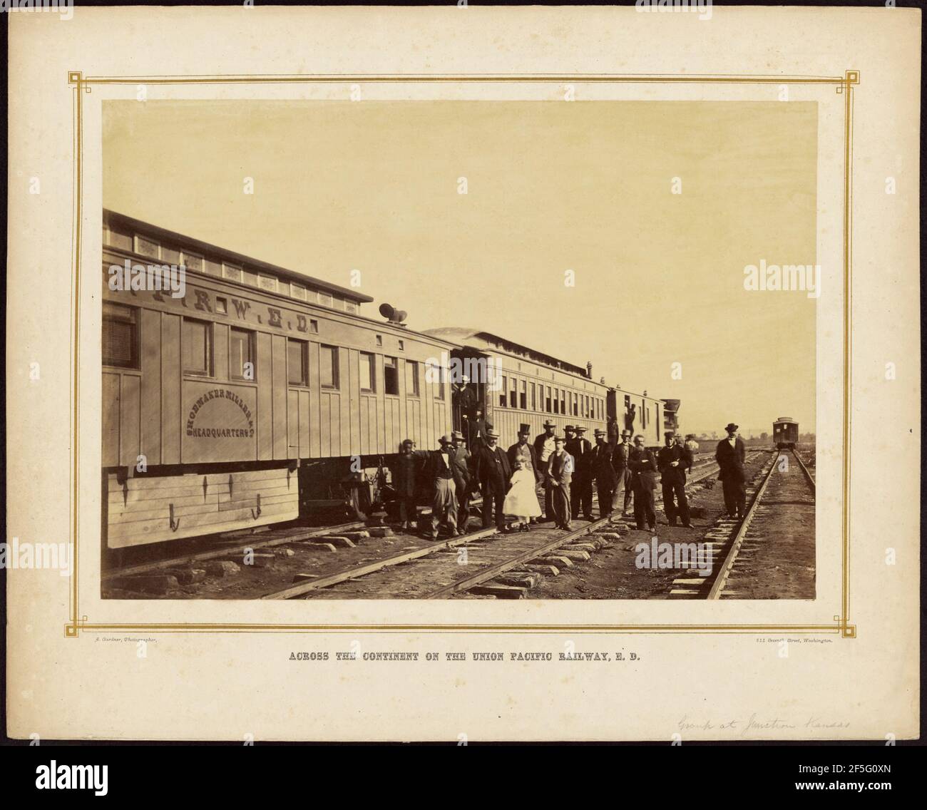 Groupe à Junction, Kansas. Alexander Gardner (américain, né en Écosse, 1821 - 1882) Banque D'Images