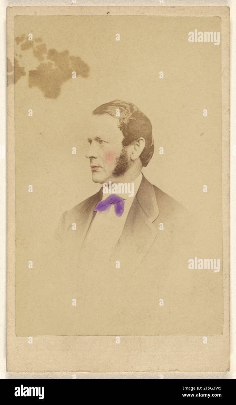 Homme non identifié avec de longs pattes, en profil, imprimé en style vignette. Lew Horning (américain, actif Philadelphie, Pennsylvanie, années 1860) Banque D'Images