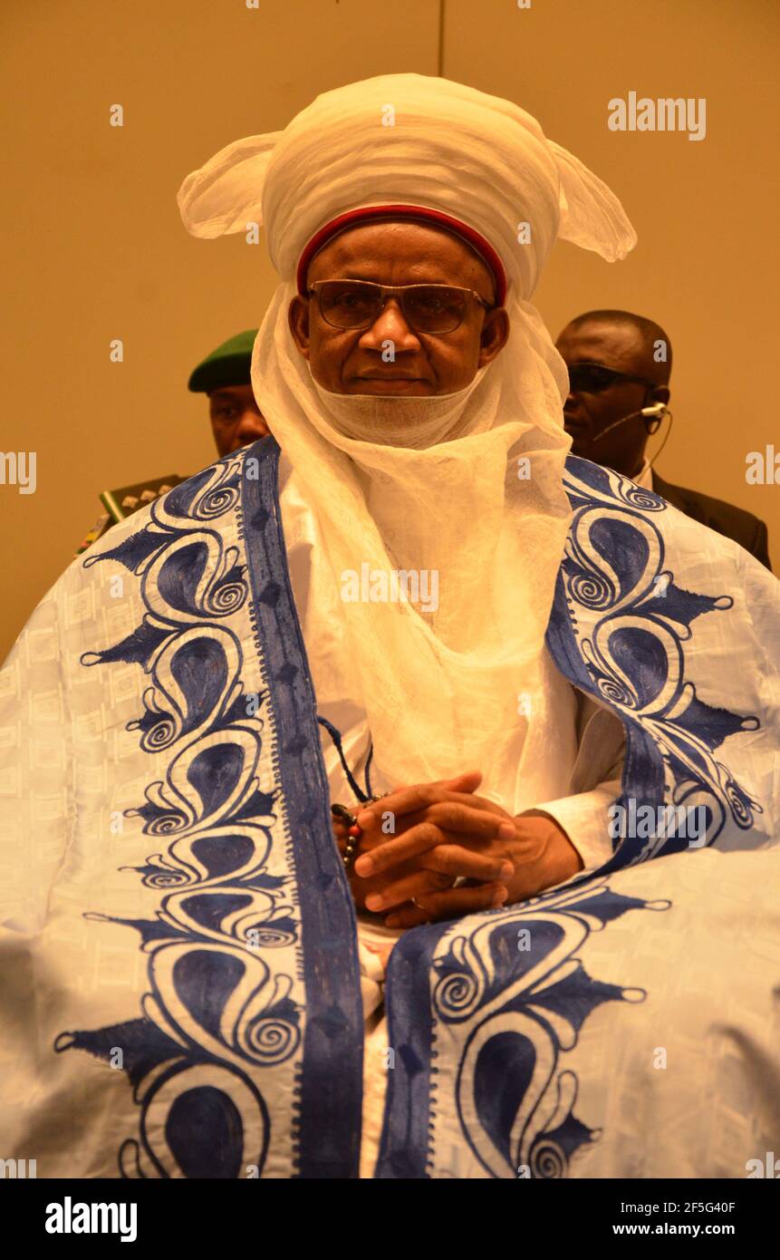 Yahaya Abubakar, Roi de Nupe, Président, Conseil national des dirigeants traditionnels du Niger. Banque D'Images