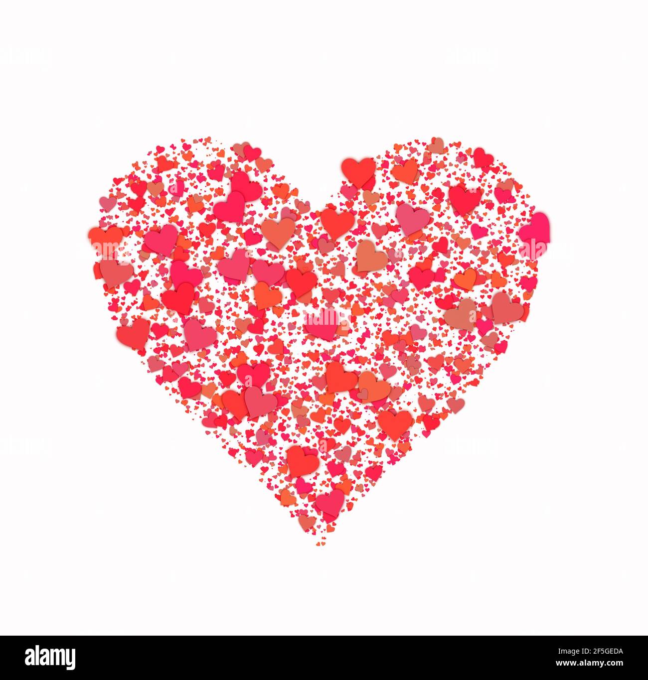 Grand Coeur Rouge De Beaucoup De Petits Coeurs Symbole D Amour Photo Stock Alamy