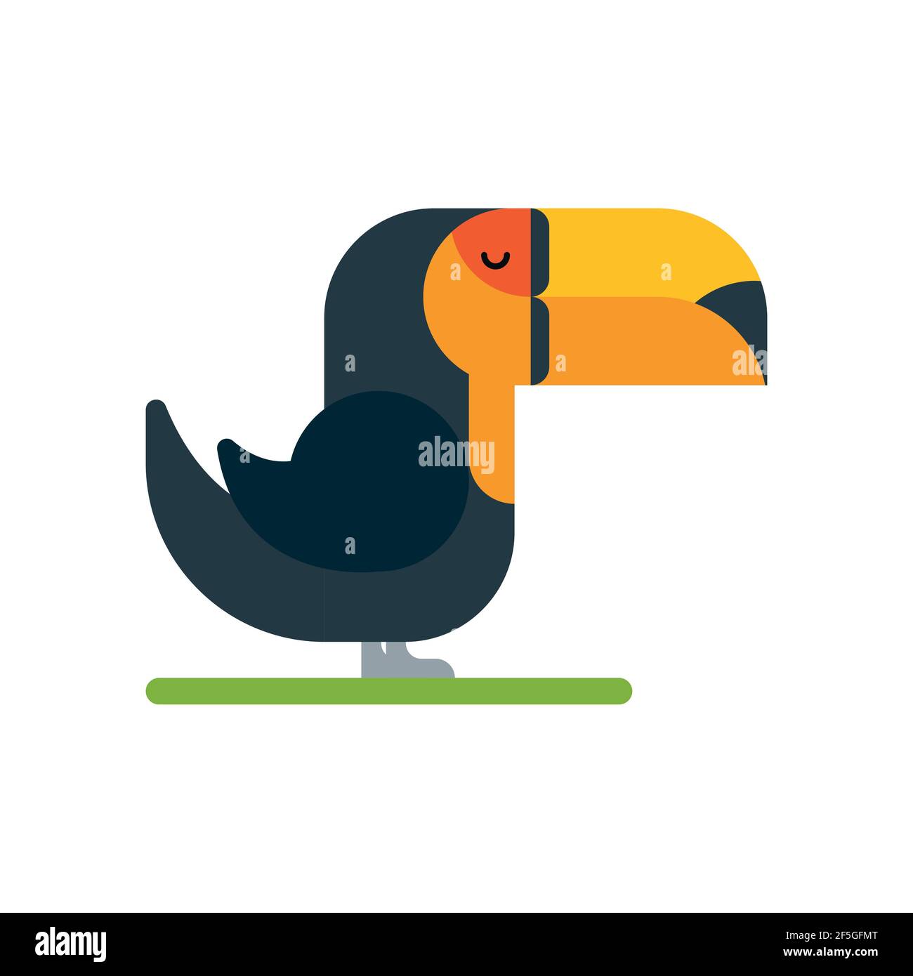 La nature brésilienne des oiseaux de toucan, illustration vectorielle sur fond blanc. Icône. Illustration de Vecteur