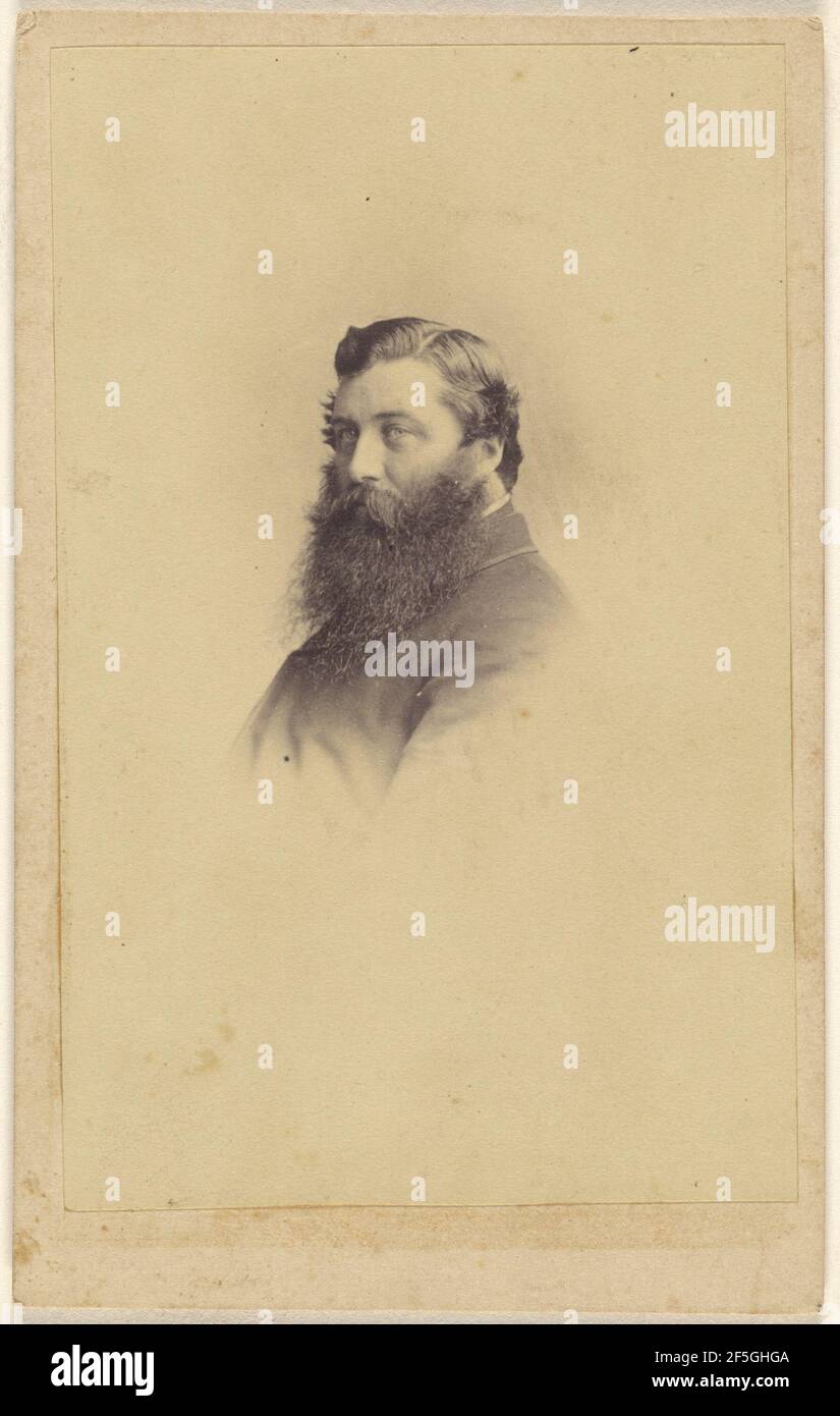 Homme barbu non identifié dans le style vignette. Inconnu Banque D'Images