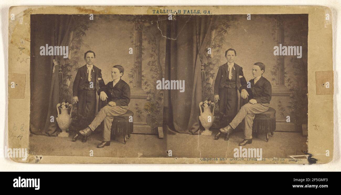 (----illeg.)empesta et Lodere, de la Diable's Pulpit', Tallulah Falls, Géorgie. Tucker et Perkins Banque D'Images