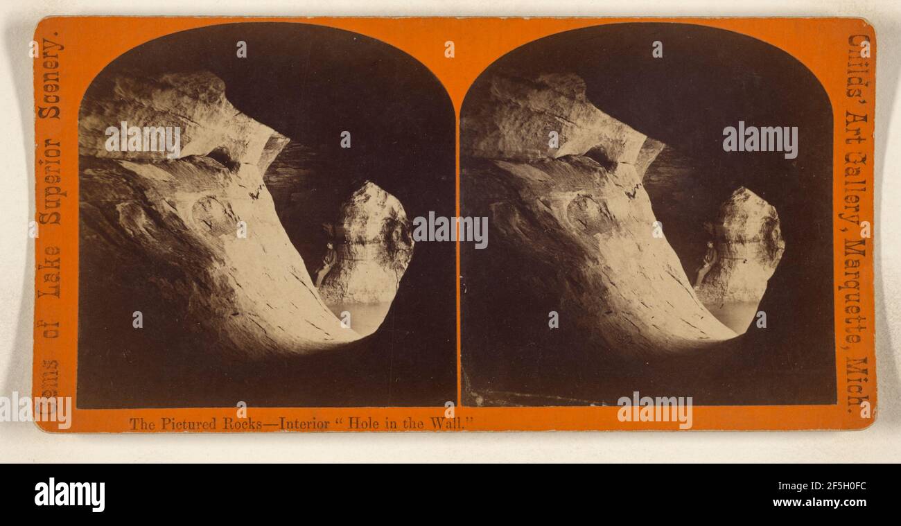 The Pictured Rocks - intérieur « trou dans le mur ». Brainard F. Childs (cuisine américaine, 1841/1842 - 1921) Banque D'Images