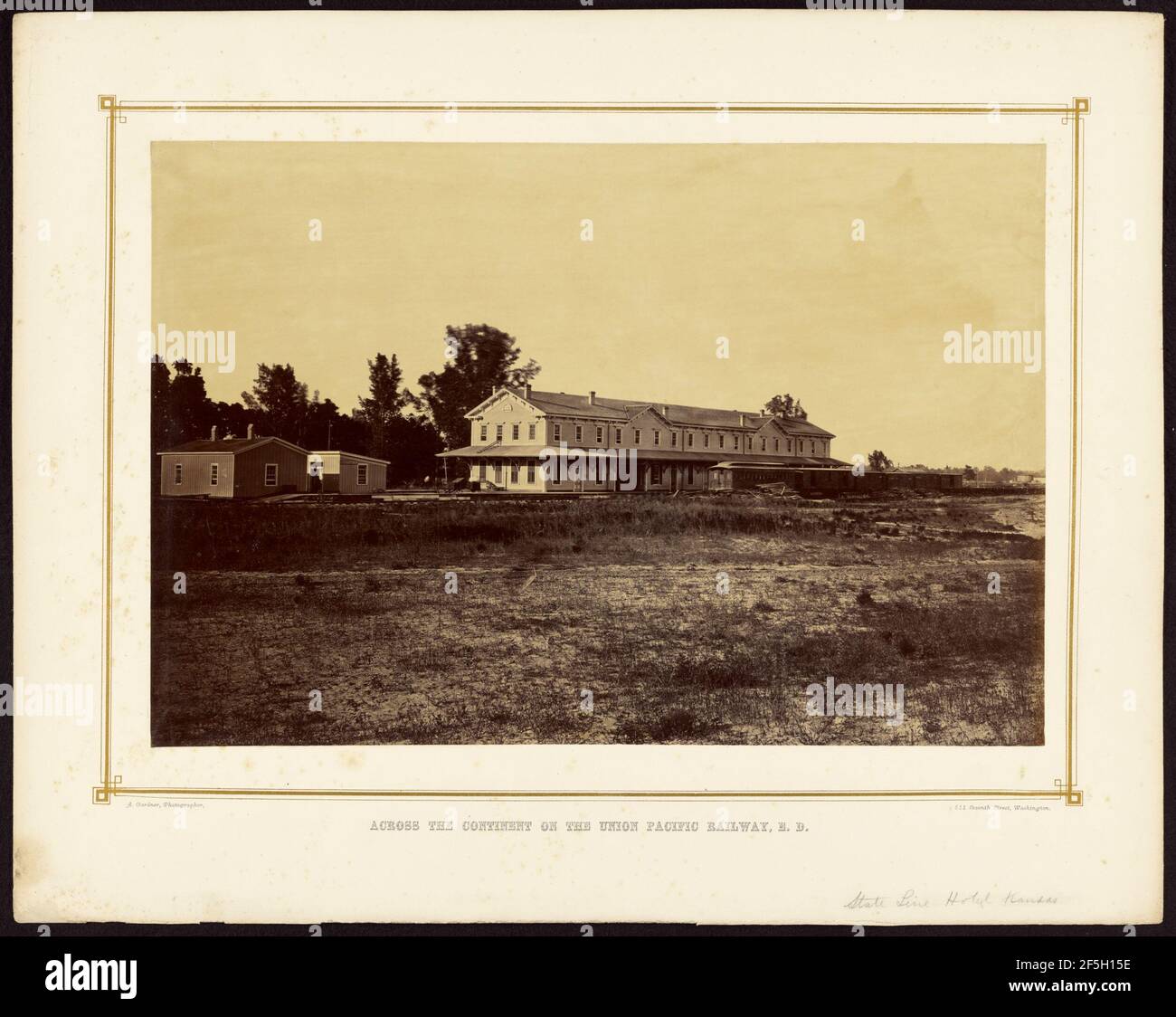 State Line Hotel, Kansas. Alexander Gardner (américain, né en Écosse, 1821 - 1882) Banque D'Images