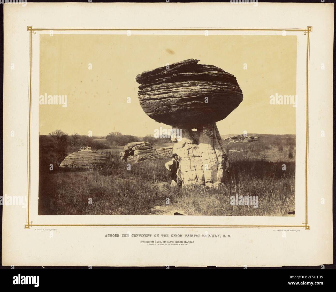 Champignon Rock, sur Alum Creek, Kansas. Alexander Gardner (américain, né en Écosse, 1821 - 1882) Banque D'Images
