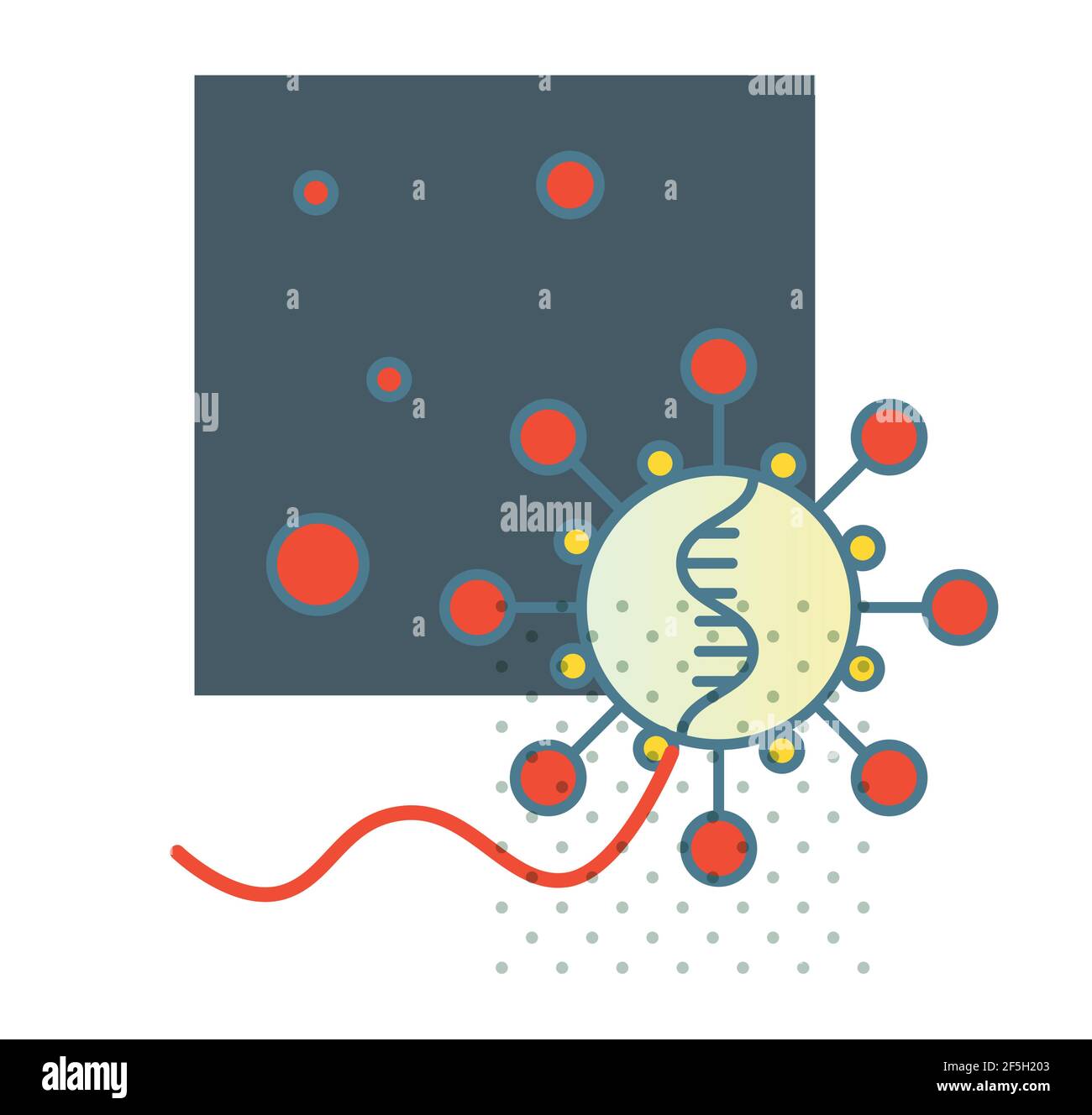 Nouveau coronavirus - SRAS-COV-2 - virus du syndrome respiratoire - icône en tant que fichier EPS 10 Illustration de Vecteur
