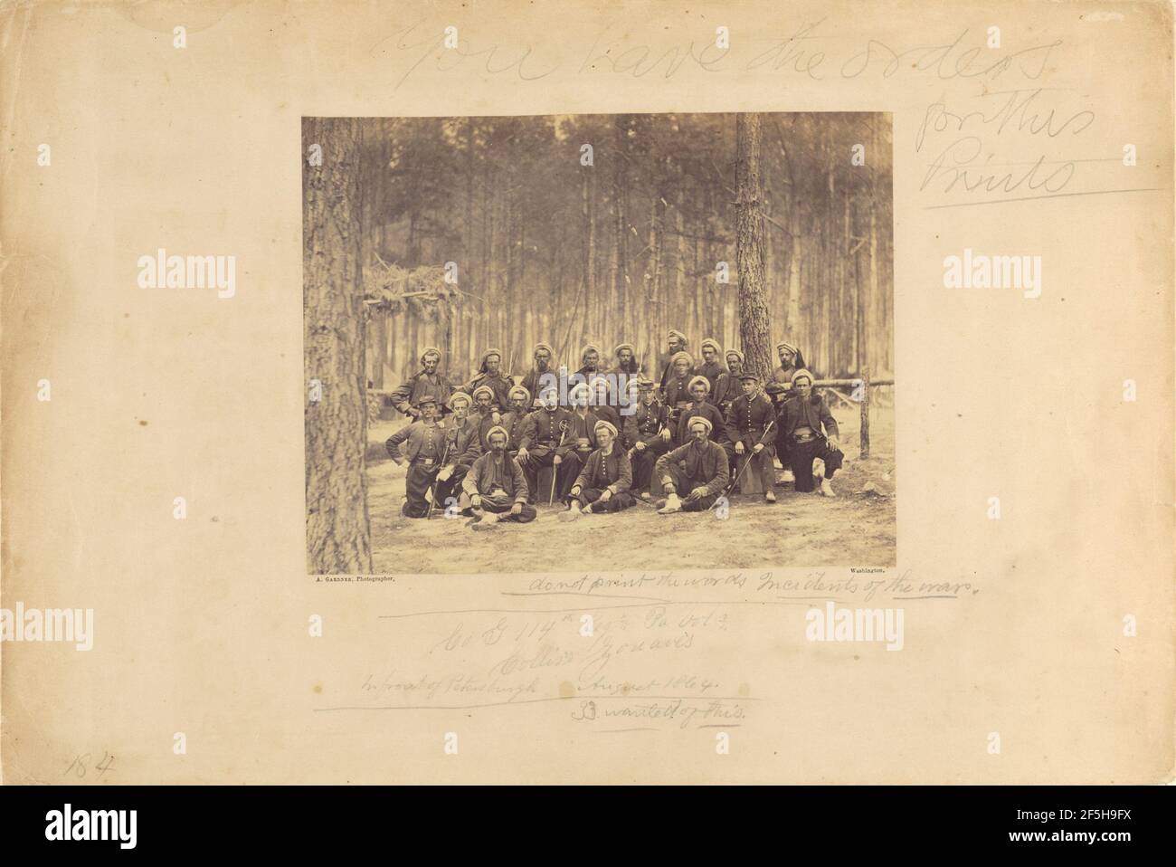 Compagnie G. 114e Régiment Pennsylvania Volunteers. Alexander Gardner (américain, né en Écosse, 1821 - 1882) Banque D'Images