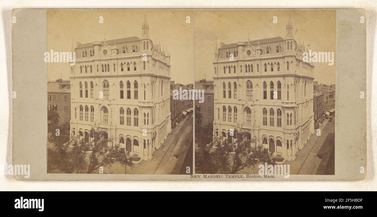 Nouveau temple maçonnique, Boston, Massachusetts. H. G. Smith (américain, actif des années 1860 à 1900) Banque D'Images