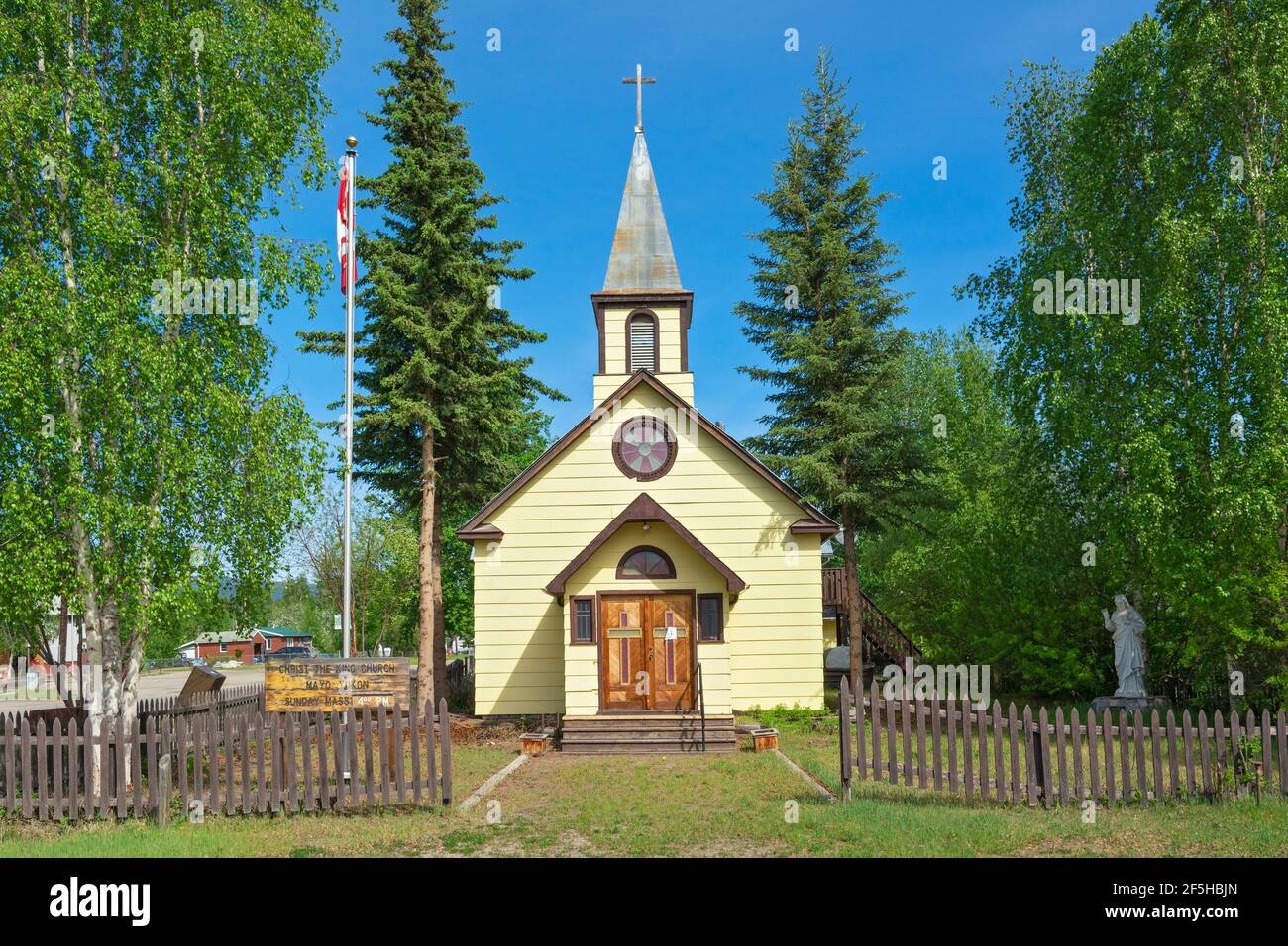 Canada, Yukon, Mayo, Église du Christ Roi, catholique Banque D'Images