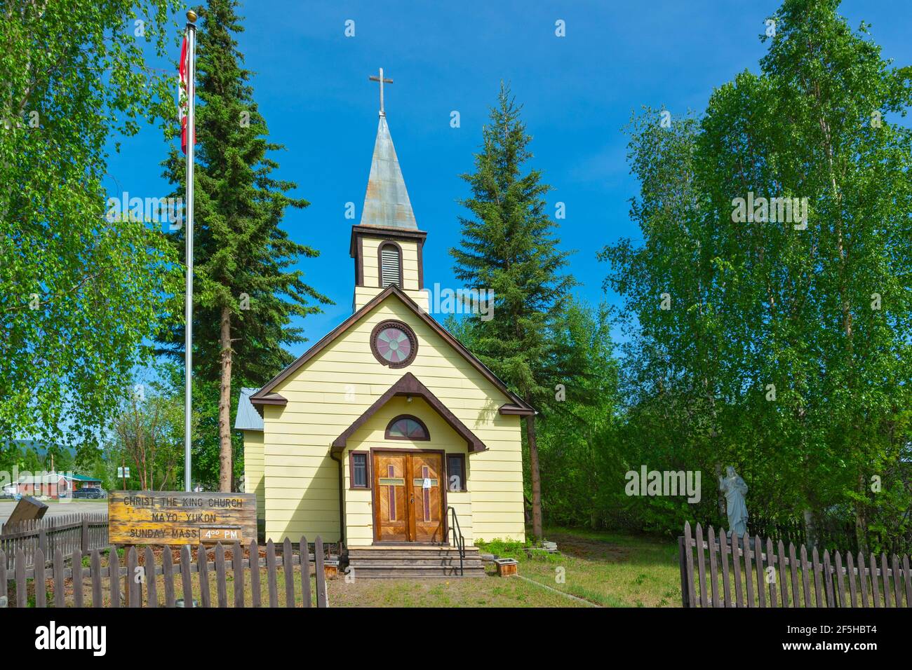 Canada, Yukon, Mayo, Église du Christ Roi, catholique Banque D'Images
