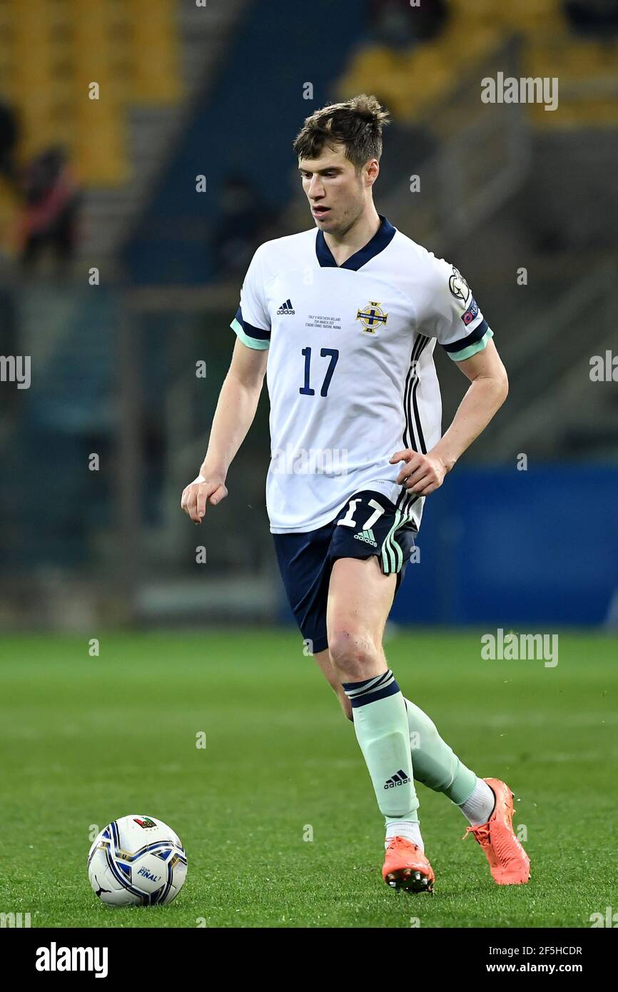 Parme, Italie. 25 mars 2021. Paddy McNair d'Irlande du Nord en action lors du match de qualification de la coupe du monde de la FIFA 2022 entre l'Italie et l'Irlande du Nord au stadio Ennio Tardini à Parme (Italie), le 25 mars 2021. Photo Andrea Staccioli/Insidefoto crédit: Insidefoto srl/Alamy Live News Banque D'Images