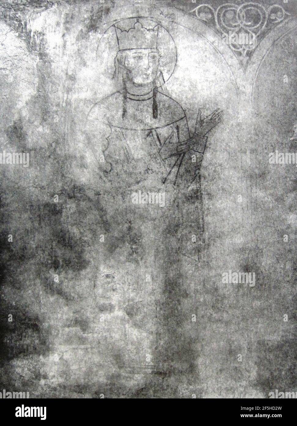 La reine Tamar (fresque de Kintsvisi). Banque D'Images