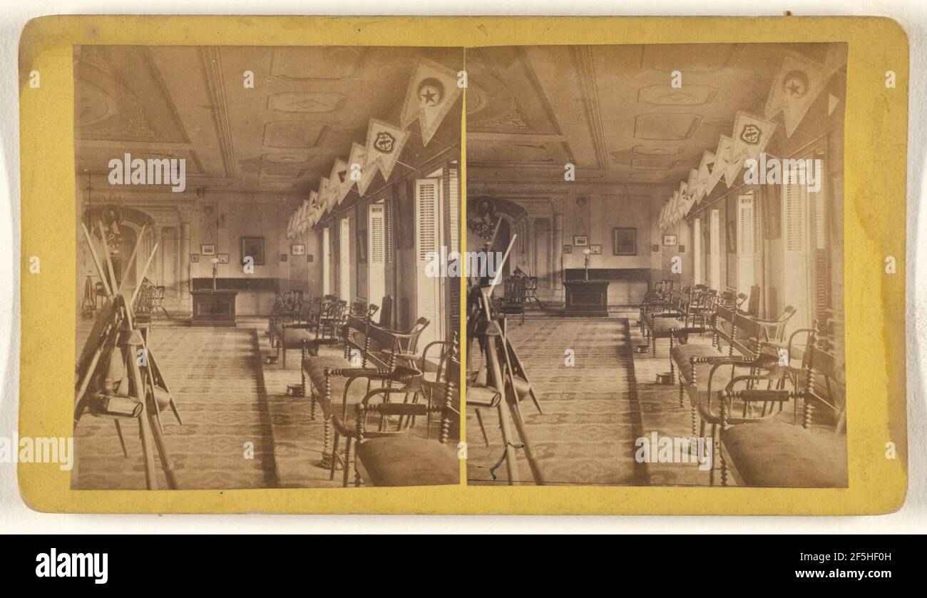 Intérieur d'un bâtiment de la Grande Armée de la République. Fabricant inconnu, américain Banque D'Images