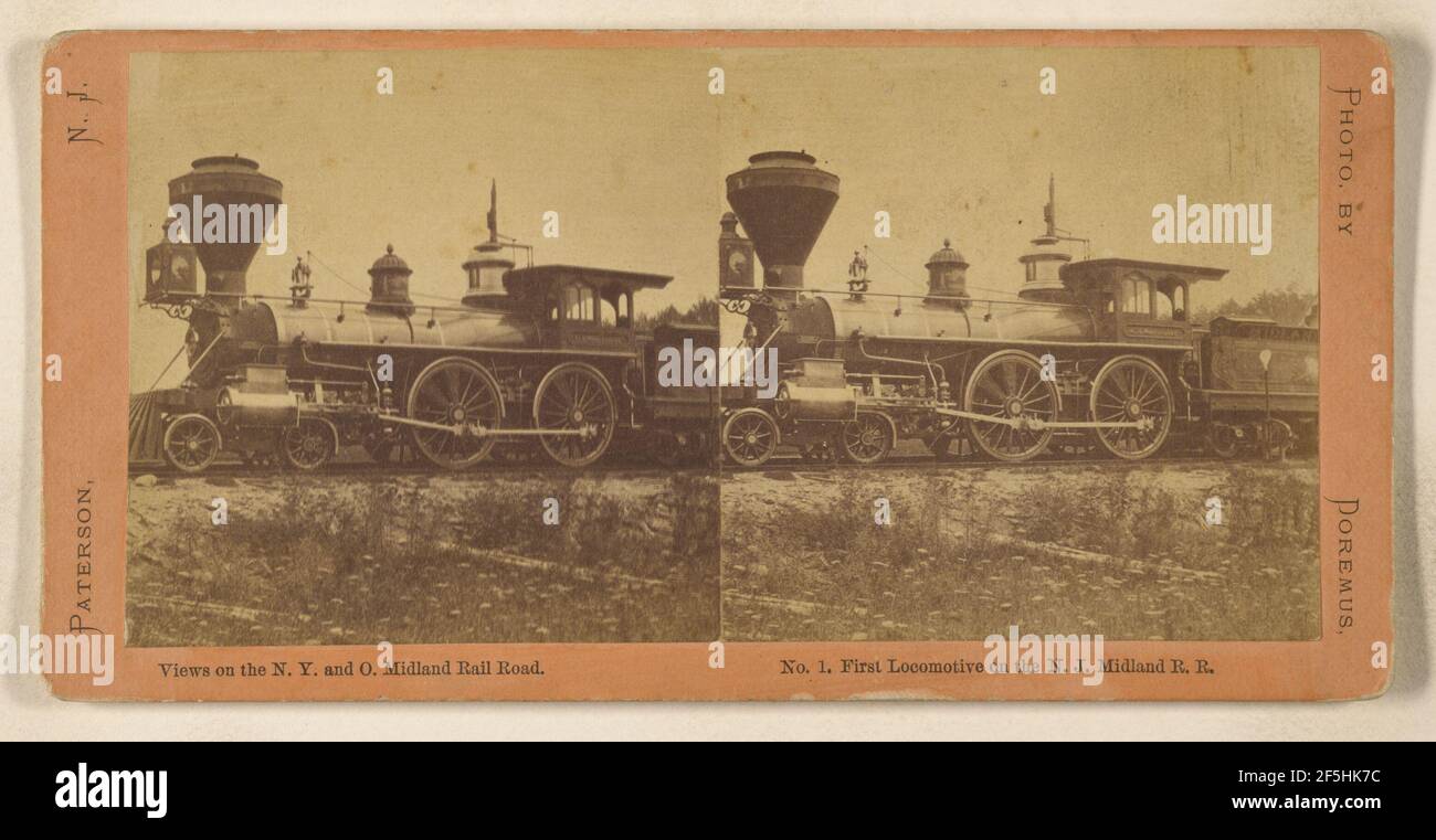 Première locomotive sur le N.J. R.R. Midland John P. Doremus (américain, 1827 - 1890) Banque D'Images