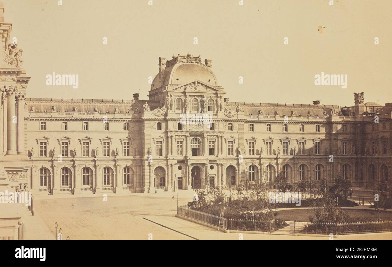 Le Cour Napoléon et le Pavillon Sully vus de l'aile Turgot, Louvre, Paris. Édouard Baldus (né en Allemagne, 1813 - 1889) Banque D'Images