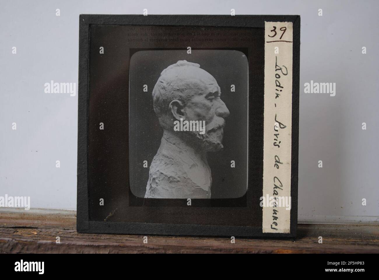 Puvis de Chavannes par Auguste Rodin - plaque photographique - Jacques-Ernest Bulloz. Banque D'Images