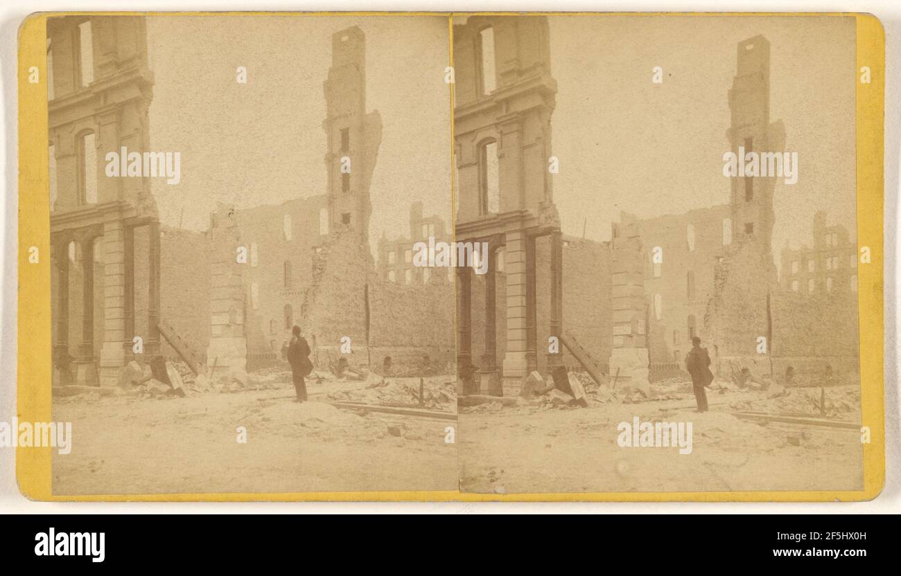 Pacific Hotel, ruines du feu de Chicago, 1871. John Bullock (américain, né en 1827) Banque D'Images