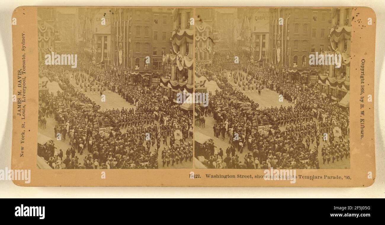 Washington Street, montrant la parade des Templiers, '95.. Benjamin West Kilburn (américain, 1827 - 1909) Banque D'Images