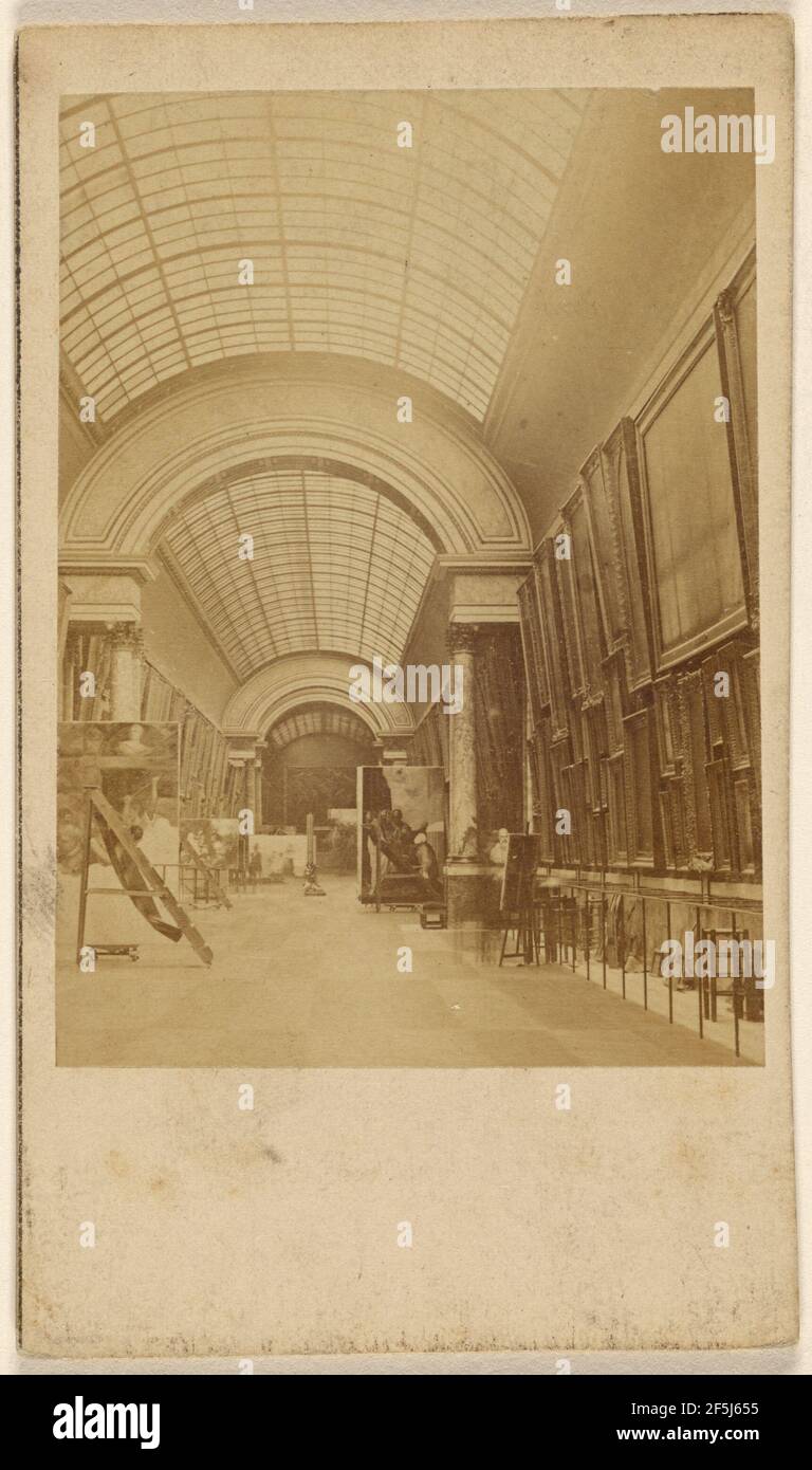 Une galerie de peintures à l'intérieur du Louvre. Fabricant inconnu, français Banque D'Images
