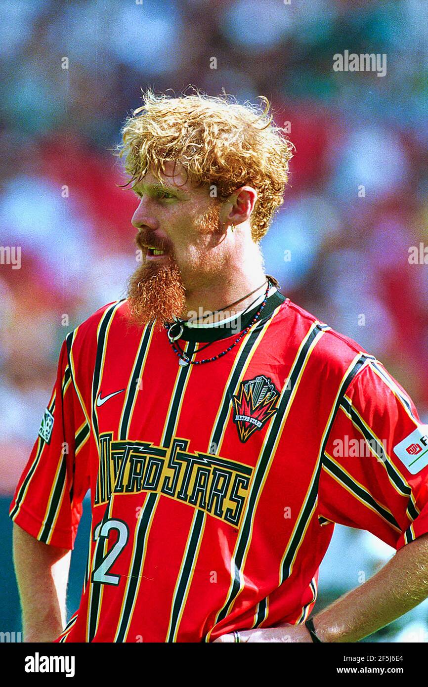 Alecki Lalas des Metrostars de New York en action Banque D'Images