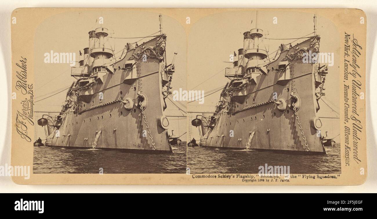 Le phare du Commodore Schley, « Brooklyn », du « Flying Squadron », U.S. N.. John F. Jarvis (américain, né en 1850, actif à Washington D.C.) Banque D'Images