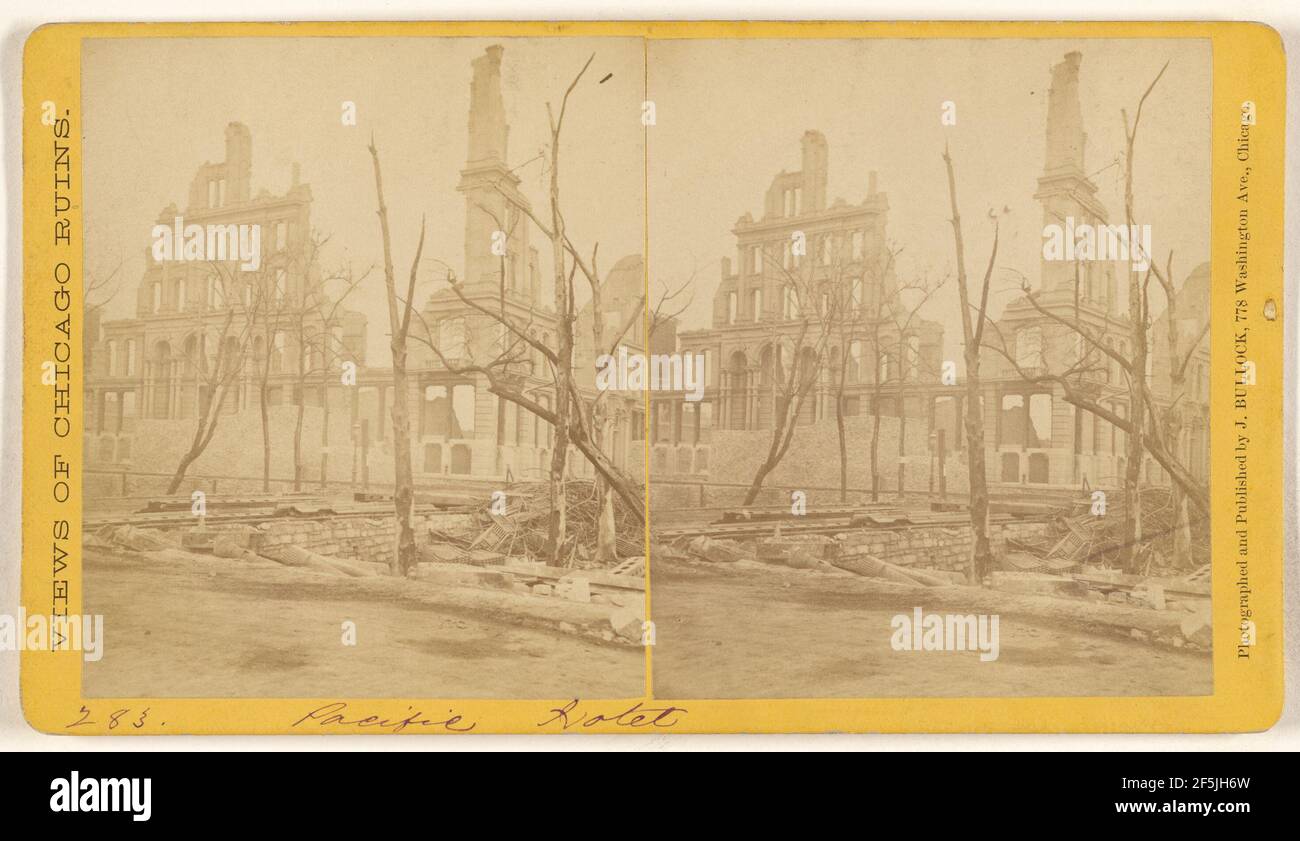 Pacific Hotel, ruines du feu de Chicago, 1871. John Bullock (américain, né en 1827) Banque D'Images
