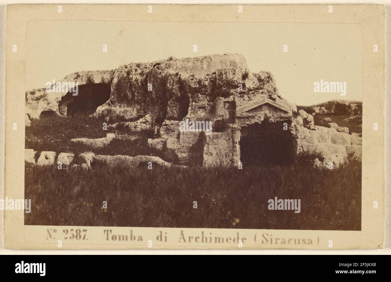 Tomba di Archimede (Syracuse). Sommer & Behles (italien, fondé en 1867, dissous en 1874) Banque D'Images