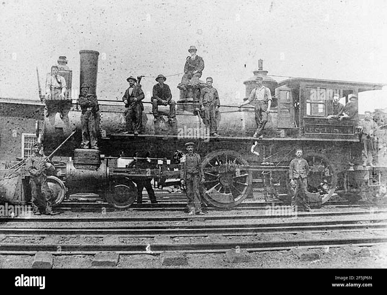 Locomotive du chemin de fer de Québec et du lac Saint-Jean, c. années 1870. Banque D'Images