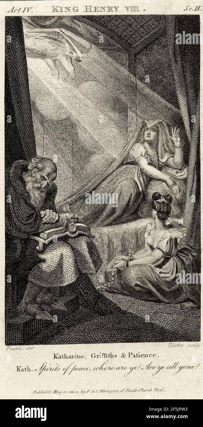 Le rêve de la reine Katharine Henry VIII 1804 gravure après Fuseli pour 1805 Steevens-Chalmers édition Shakespeare vol VII face à pg 235. Banque D'Images