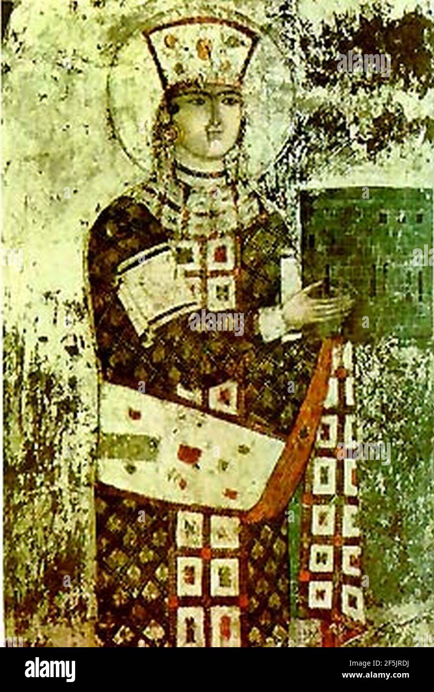 Queen Tamar - fresque de Vardzia. Banque D'Images